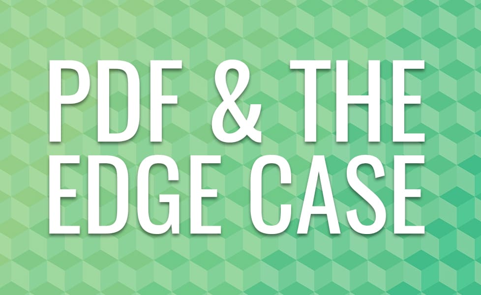 PDF and the Edge Case