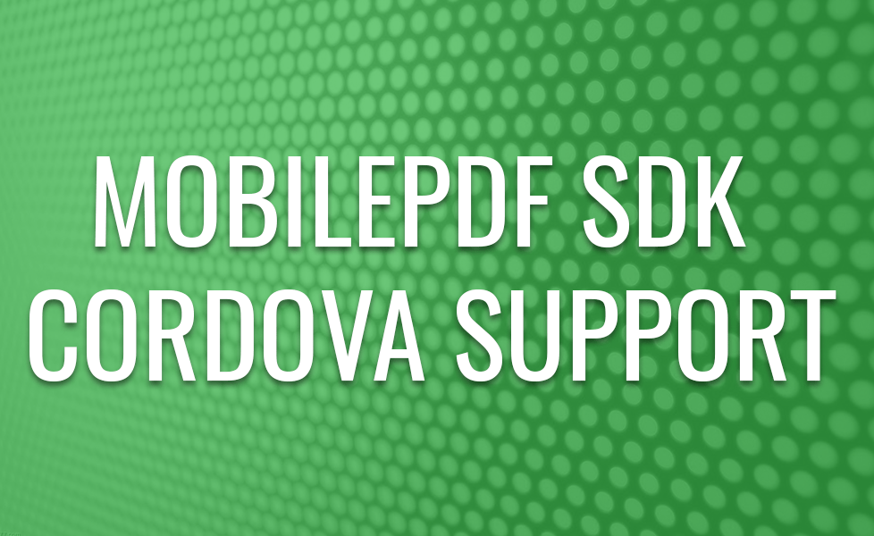 MobilePDF SDK Cordova Support